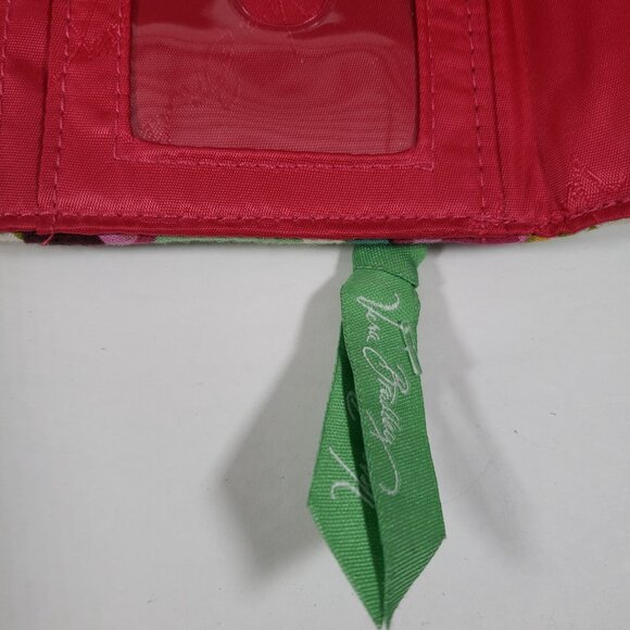 Vera Bradley Euro Tutti Frutti Lime Green Floral Paisley Euro Quilted Wallet - Picture 6 of 9